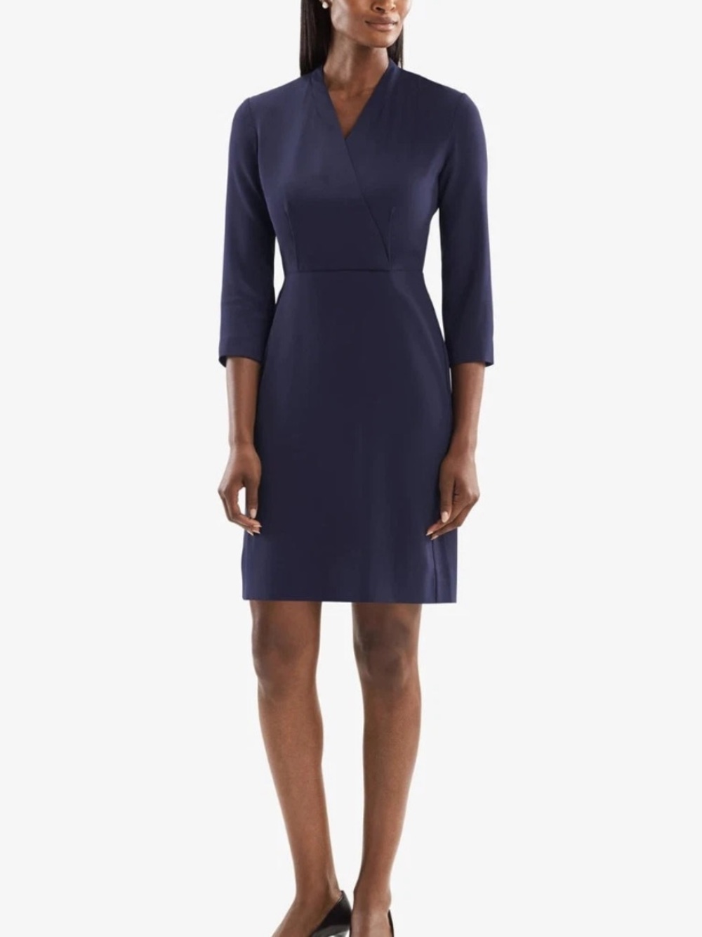 NWT MM. LAFLEUR Niko 2.0 Dress Deep Indigo Tailored V Neckline Career Size 4